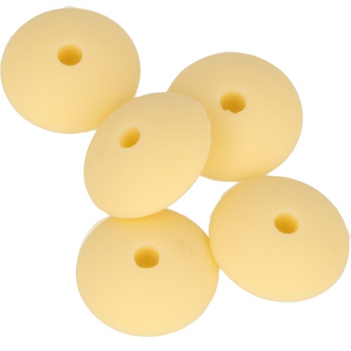 Perline rondella silicone 12 mm per il fissaggio del ciuccio-Giallo x5