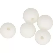 Perline di silicone rotonde da 10 mm per il fissaggio del ciuccio- Bianco x5