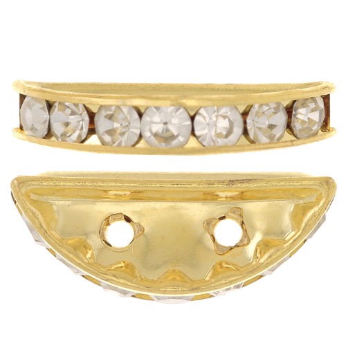 Rondella Mezza-Luna mm. 20x9 dorata Crystal  x1