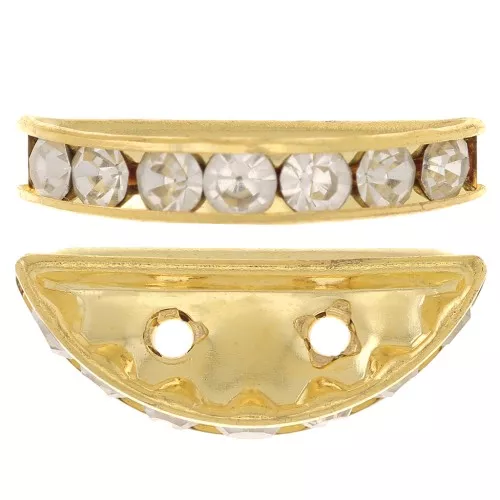 Rondella Mezza-Luna mm. 20x9 dorata Crystal x1