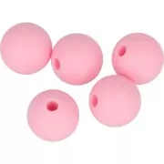 Perline di silicone rotonde da 10 mm per il fissaggio del ciuccio- - Rosa x5