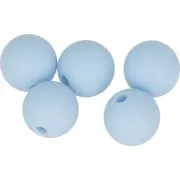 Perline di silicone rotonde da 10 mm per il fissaggio del ciuccio- Blu Layette x5