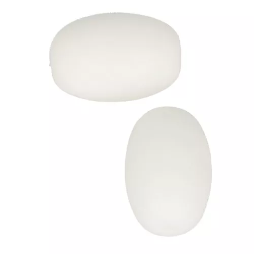 Perline di silicone forma di oliva 20x13 mm per l'attacco del ciuccio- Blanc x2
