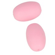 Perline di silicone forma di oliva 20x13 mm per l'attacco del ciuccio- Rosa x2