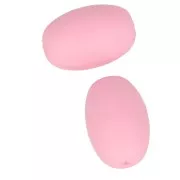 Perline di silicone forma di oliva 20x13 mm per l'attacco del ciuccio- Rosa x2