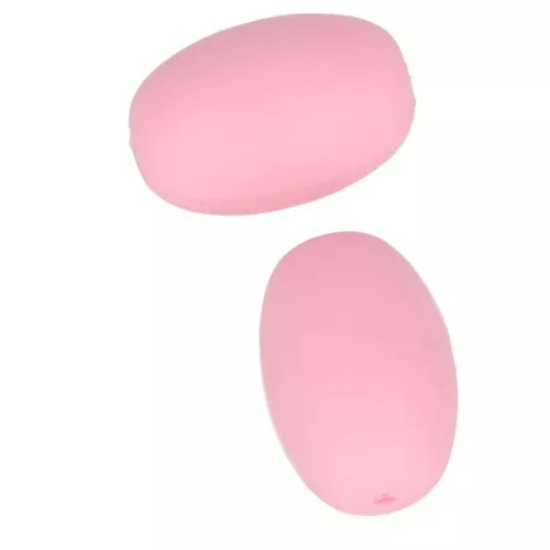 Perline di silicone forma di oliva 20x13 mm per l'attacco del ciuccio- Rosa x2