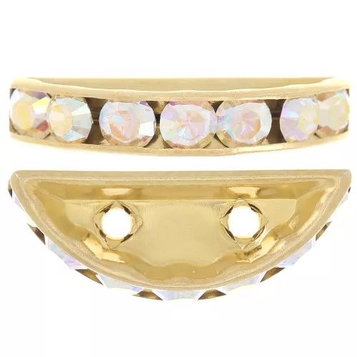 Rondella Mezza-Luna mm. 20x9 dorata Crystal AB x1
