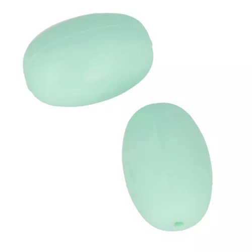 Perline di silicone forma di oliva 20x13 mm per l'attacco del ciuccio- Minta x2
