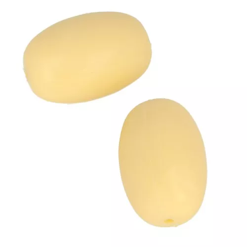 Perline di silicone forma di oliva 20x13 mm per l'attacco del ciuccio- Giallo x2