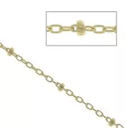 Catina a maglia Forçat - perline appiattite 1.8 mm (1x1) Gold filled x 50cm