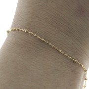 Catina a maglia Forçat - perline appiattite 1.8 mm (1x1) Gold filled x 50cm