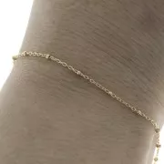 Catina a maglia Forçat - perline appiattite 1.8 mm (1x1) Gold filled x 50cm