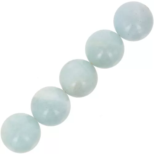 Perla rotonde di Gemma forate 10 mm Acquamarina x5