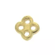 Chiusura regolabile 4 fori per cordone 0,8 mm in Arginto 925 placcato oro 3 micron