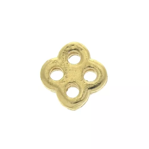 Chiusura regolabile 4 fori per cordone 0,8 mm in Arginto 925 placcato oro 3 micron