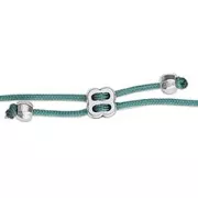 Chiusura regolabile 4 fori per cordone 0,8 mm in Arginto 925 placcato oro 3 micron