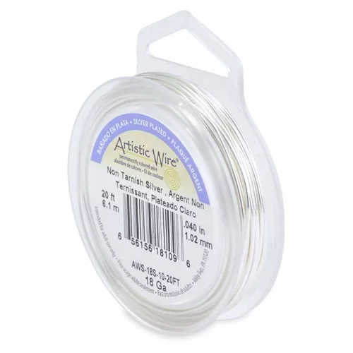Filo di rame Artistic Wire da 1 mm - Placcato argento anti-ossidazione x6.1m