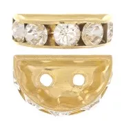Rondella Mezza-Luna mm. 14x8 dorata Crystal  x1