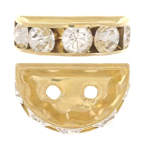 Rondella Mezza-Luna mm. 14x8 dorata Crystal x1