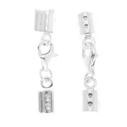 Chiusura moschettone con pinza tondo 3 mm in Arginto 925 x1