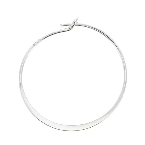 Orecchini appiattiti da decorare 20 mm in Arginto 925 x2