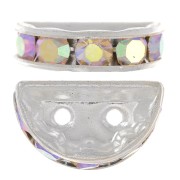 Rondella Mezza-Luna mm. 14x8 argentata Crystal AB x1|raw }}