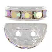 Rondella Mezza-Luna mm. 14x8 argentata Crystal AB x1