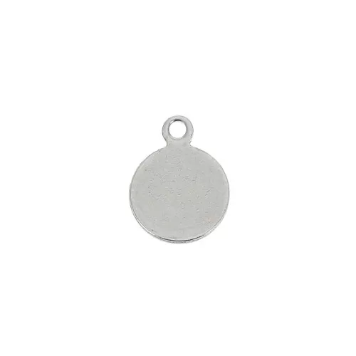 Ciondolo rotondo liscio per stampare 8 mm in Acciaio inox x1