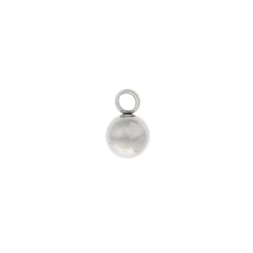 Mini ciondolo palla 5 mm in Acciaio inox x1