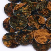 Pendente rotondo in acetato di cellulosa 28 mm -Marmorizzato Marrone - Blu x1