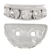 Rondella Mezza-Luna mm. 14x8 argentata Crystal  x1