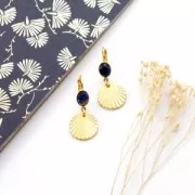 Mini ciondolo rotondo inciso effetto plissettato 9.5 mm - placcatura argento fino anticato x1