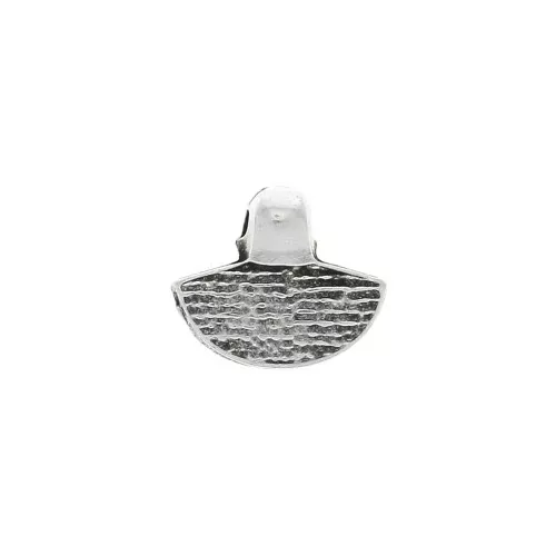 Mini ciondolo semicerchio testurizzato 9x10.5 mm - placcatura argento fino anticato x1