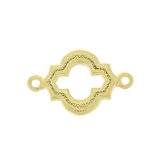 Distanziatore 2 anelli forma orientale e resina epoxy 22x14 mm - Dorato con oro fino - Bianco x1