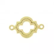 Distanziatore 2 anelli forma orientale e resina epoxy 22x14 mm Dorato con oro fino-Blu cielo x1