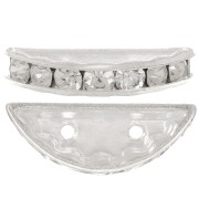 Rondella Mezza-Luna mm. 20x9 argentata Crystal  x1