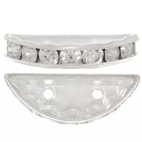 Rondella Mezza-Luna mm. 20x9 argentata Crystal  x1