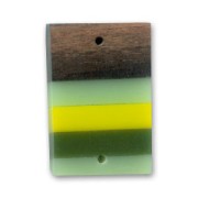 Intercalare in legno rettangolo mm. 27x17 Kamahong/Verde x 1