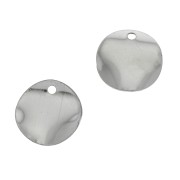 Ciondolo rotondo irregolare stropicciata 10 mm in Acciaio inox x4