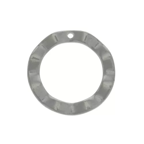 Ciondolo cerchio vuoto martellato 18 mm in Acier inox x1