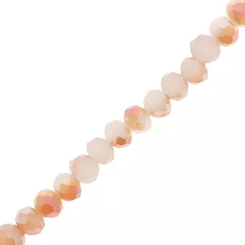 Rondelle sfaccettate 6x5 mm Peach Puff Rainbow x40cm