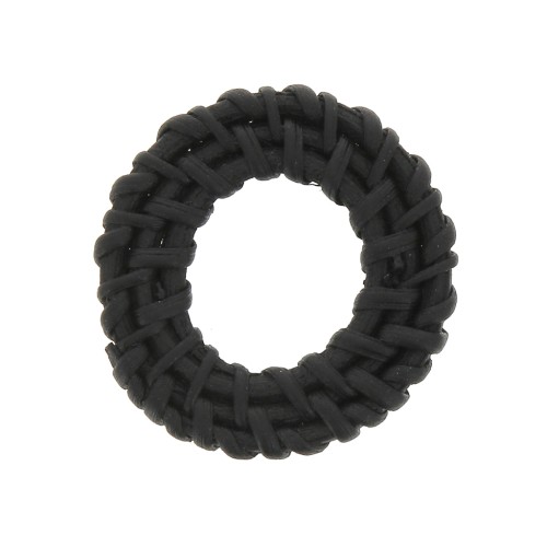 Pendente - anello in Rattan 40 mm - Nero Mat x1