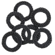 Pendente - anello in Rattan 45 mm - Nero effetto perla x1