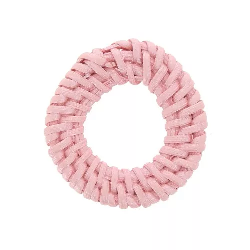 Pendente - anello in Rattan 41 mm - Rosa chiaro effetto perla x1