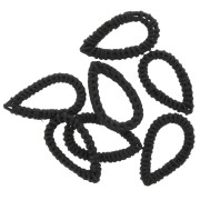 Goccia in Rattan 50x30 mm - Nero Mat x1