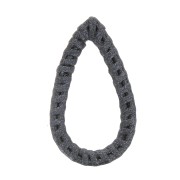 Goccia in Rattan 45x25 mm - Nero effetto perla x1