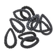 Goccia in Rattan 45x25 mm - Nero effetto perla x1