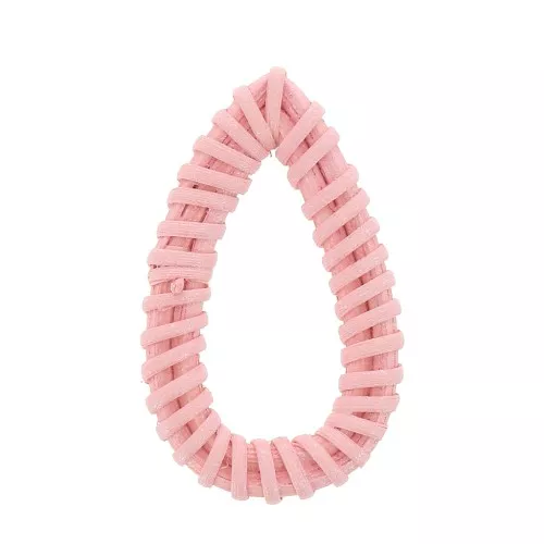 Goccia in Rattan 50x30 mm - Rosa chiaro effetto perla x1