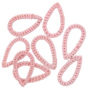 Goccia in Rattan 50x30 mm - Rosa chiaro effetto perla x1