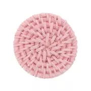 Disco in Rattan 42 mm - Rosa chiaro effetto perla x1